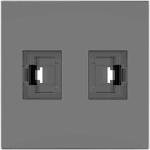 KRAMER MD-2RJ45(B) – Módulo Pasivo TBUS / 2 Puertos RJ45 Passthrough / Entrada y Salida 2 Hembras / Color Negro Grafito RAL 9011