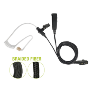 PRYME SPM-2355-BF – Micrófono de Solapa / 2 Cables / Fibra Trenzada / Conector Hytera / Compatible PD702/782/785 y PT580