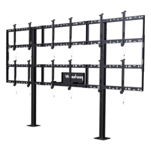 PEERLESS DS-S555-3X2 – Soporte Modular para Video Wall Pedestal / Configuración 3x2 / Pantallas 46" a 55" / Profundidad 5" (127 mm) / Ajuste Sin Herramientas / 8 Puntos de Alineación / Aluminio / VESA 200x200 a 600x400