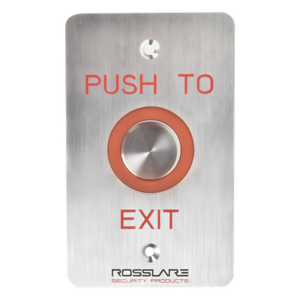 ROSSLARE SECURITY PRODUCTS EX-06E-0 – Botón de Salida Piezoeléctrico / Temporizador 1-60 s / LED Configurable / IP65 / 24V DC / Acero Anticorrosivo