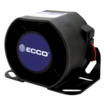 ECCO 850N – Alarma de Reversa Vehicular / 112 dB(A) / 12-36 VDC / Carcasa de Acero / Sellado Epoxi / 5.7" de Ancho