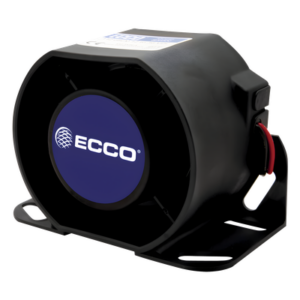 ECCO 850N – Alarma de Reversa Vehicular / 112 dB(A) / 12-36 VDC / Carcasa de Acero / Sellado Epoxi / 5.7" de Ancho