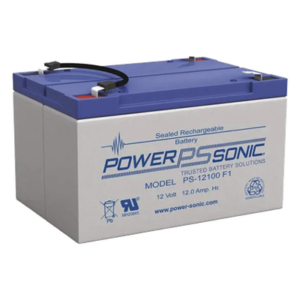 POWER SONIC PS-12100-F2 – Batería de Respaldo / 12V / 12Ah / Terminales F2 / AGM-VRLA / 5 Años Vida Útil / UL Reconocida