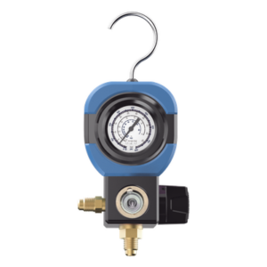 EPCOM AM1V – Manifold de Refrigeración / 1 Válvula / Múltiples Refrigerantes / Rango -30 inHg a 500 psi / Interfaz 1/4" SAE / Diámetro 90 mm