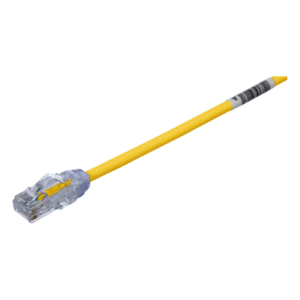 PANDUIT UTP28X2YL – Cable de Parcheo UTP / Cat6A 500 MHz / 28 AWG Diámetro Reducido 4.7 mm / Doble Clasificación CM/LSZH / PoE IEEE 802.3bt / 0.61 m (2 ft)