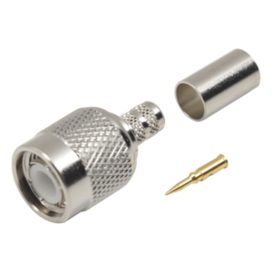 RF INDUSTRIES,LTD RFT-1202-2 – Conector Coaxial TNC Macho / Anillo Plegable / Cables RG-58/U y LMR-195 / Cuerpo Níquel / Contacto Oro / Aislante Delrin