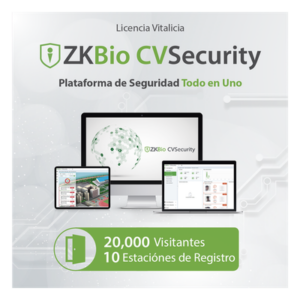 ZKTECO ZKCVVISP102W – Licencia de software / Gestión de visitantes / 20,000 visitantes mensuales / 10 estaciones de registro / Compatible con PDS-3000