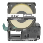 PANDUIT T150X000VXM-BK – Cinta Continua de Vinilo / 36 mm Ancho / 7 m Largo (23 ft) / Negro sobre Amarillo / Interior-Exterior