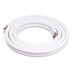 AUFIT 38K254 – Kit de Tubería para Minisplit / 1 Tonelada / Líneas 1/4" y 3/8" / Longitud 4 m (13.1 ft) / Aluminio / Acabado Mate Blanco