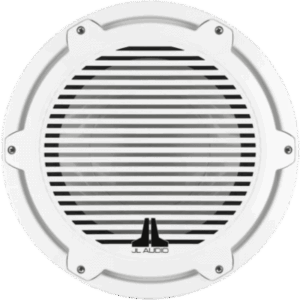 JL AUDIO 10-03285-00 – Subwoofer Náutico 12" (304.8 mm) / Rejilla Clásica Blanca / Deflector Infinito / 600 W RMS / Impedancia 4 Ω / Sensibilidad 86.7 dB / Bobina de Voz 4" (102 mm) / Cono de Polipropileno Relleno de Mica / Diámetro 356 mm (