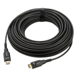 KRAMER CLS-AOCH/60F-66 – Cable HDMI Activo Híbrido / 4K@60Hz / 18 Gbps / Fibra OM3 / 20 m (65.6 ft) / HDCP 2.2 / HDR / ARC / CEC / Oro 24K