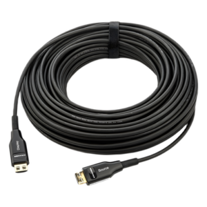 KRAMER CLS-AOCH/60F-66 – Cable HDMI Activo Híbrido / 4K@60Hz / 18 Gbps / Fibra OM3 / 20 m (65.6 ft) / HDCP 2.2 / HDR / ARC / CEC / Oro 24K