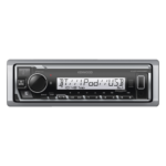 JVC  KENWOOD KMR-M332BT – Estéreo Marino / Bluetooth / Ecualizador 13 Bandas DTA / Iluminación 12 Colores / 3 Salidas Preamplificadas 4.0V / USB Frontal + Aux 3.5mm