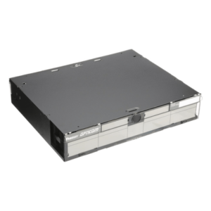 PANDUIT FRME2U – Panel de Distribución de Fibra Óptica, Acepta 6 Placas FAP o FMP, Bandeja Deslizable, Hasta 144 Fibras, Color Negro, 2UR