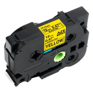 LINKEDPRO BY EPCOM LPLAE631 – Cartucho de Etiquetas Laminadas / Negro sobre Amarillo / 12 mm (1/2") / 8 m (26.2 ft) / Alta Visibilidad para Cables / Compatible Brother