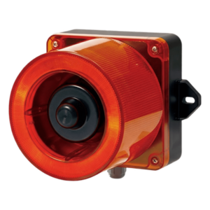 QLIGHT QWCD50-012024-R-LC – Combinación de Baliza LED y Sirena Electrónica / 31 Tonos / 123 dB / IP66 / 12-24 VCD / -50°C a +50°C
