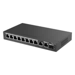 RUIJIE RG-ES210GS-P – Switch Administrable / 8 Puertos PoE+ / 130 W / 2 Uplinks Gigabit / 20 Gb/s / Sin Ventilador