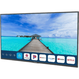 PEERLESS NT653 – Smart TV para Exteriores / 65 Pulgadas / 4K UHD / 500 Nits / IP54 / webOS / VESA 300x200 / Soporte Inclinado Incluido
