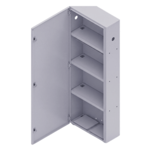 EPCOM INDUSTRIAL GBP04 – Gabinete para Baterías / Acero Galvanizado / 4 Unidades / Montaje en Poste / Exterior / 1050 mm (3.44 ft) de Altura