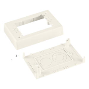 PANDUIT JBP1EWH – Caja de Pared Superficial Sencilla / 5.19 x 3.45 x 1.75 in / PVC Autoextinguible / Salidas 1/2, 3/4, 1 in / Blanco