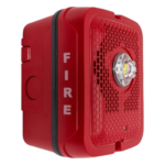 SYSTEM SENSOR SPSRKLED – Bocina con Estrobo para Exterior / NEMA 4X / IP56 / 86 dB / 25/70 V / Estrobo 24 VCC Regulado / Color Rojo