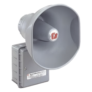 FEDERAL SIGNAL INDUSTRIAL AM300 – Altavoz reentrante / 15 W / 25-70 V / Dispersión 60° / UL contra incendios / Montaje pared 180° / Gris