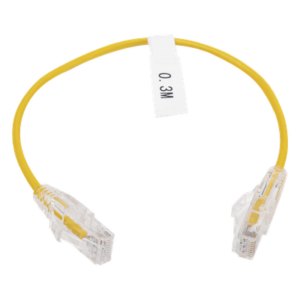 LINKEDPRO BY EPCOM LP-UT6-030-YE28 – Cable de Parcheo Slim UTP Cat6 / 30 cm (0.98 ft) / 28 AWG / Amarillo / 10 Gbps