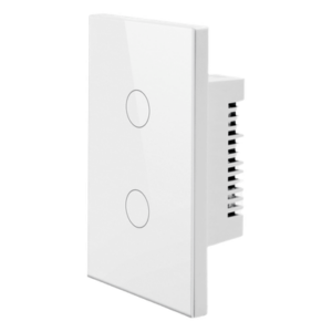 SMARTHOME BY EPCOM SHS312Z – Apagador Inteligente ZigBee / 2 Circuitos / 800 W por Canal / Alimentación Universal 100-250 V / Panel de Vidrio Templado 120 x 72 mm / Cable Neutro Opcional