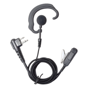 PRYME SPM-303-E-BF – Micrófono de Solapa con Audífono / Cable Kevlar Trenzado / PTT Integrado / Gancho Ergonómico / Compatibilidad 20+ Radios Motorola