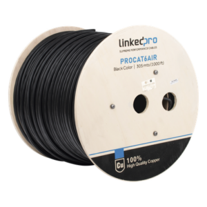 LINKEDPRO BY EPCOM PRO-CAT-6-AIR – Cable FTP Cat6+ / 23 AWG / 305 m (1000 pies) / Con mensajero de acero / Exterior UV / PoE