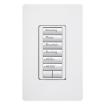 LUTRON ELECTRONICS RRDHN6BRLWH – Teclado Híbrido con Atenuador / 6 Botones Programables / 450 W Incandescente / 100 W LED/CFL / Control de Neutro / Radiofrecuencia 431-437 MHz / Hasta 9 m (29.5 ft) de Repetidor
