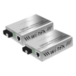 WI-TEK WIMC101G – Convertidor de Medios / Alcance 20 km / 1 Puerto SC/UPC 1000 Mbps / 1 Puerto RJ45 1000 Mbps / Longitud de Onda Tx 1310nm Rx 1550nm / Par A y B