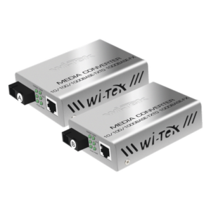 WI-TEK WIMC101G – Convertidor de Medios / Alcance 20 km / 1 Puerto SC/UPC 1000 Mbps / 1 Puerto RJ45 1000 Mbps / Longitud de Onda Tx 1310nm Rx 1550nm / Par A y B