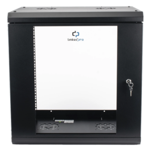 LINKEDPRO SR1912LH3GA – Gabinete de Pared 12U / Profundidad 455 mm (18 in) / Cristal Templado / Acero Reforzado / Carga 80 kg