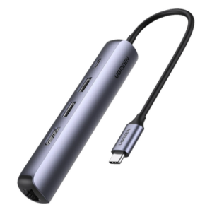 UGREEN 10919 – Docking Station USB-C / 5 en 1 / HDMI 4K@60Hz / 2 USB-A 3.1 5 Gbps / RJ45 Gigabit / PD 100W / Aluminio