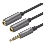 UGREEN 30619 – Divisor de Audio / 3.5 mm Macho a Doble Hembra / CTIA y TRS / Conectores Chapados en Oro / 20 cm (7.9 in)
