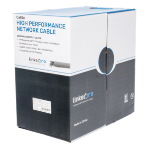 LINKEDPRO BY EPCOM EP-CAT-5E-R2 – Bobina de Cable Cat5e / 305 m (1000 pies) / 24 AWG UTP / CCA / 100 MHz / Gris / Interior