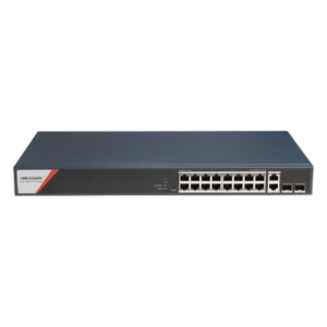 HIKVISION DS-3E1520HP-SI-16P2T2F – Switch PoE+ Administrable / 16 Puertos Gigabit / 4 Puertos PoE++ 90 W / 2 Uplink Gigabit / 2 SFP / Alcance Extendido 300 m (984.3 ft) / 230 W