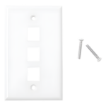 LINKEDPRO BY EPCOM LP-FP-18 – Placa de Pared / 3 Puertos Keystone / Vertical / Termoplástico UL94V-0 / 2.75'x4.52'