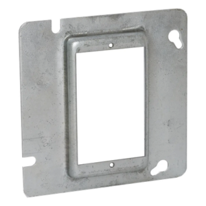 RACO HUB-837 – Sobretapa Cuadrada / Acero Galvanizado / 4.688 x 4.688 x 0.5 in / Capacidad 3.5 in³ / UL Listed