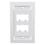 PANDUIT CFPE4WHY – Placa de Pared Vertical / 4 Puertos Mini-Com / 69.8 x 114.3 mm / 2.75 x 4.5 in / Con Espacio para Etiquetas / Blanco