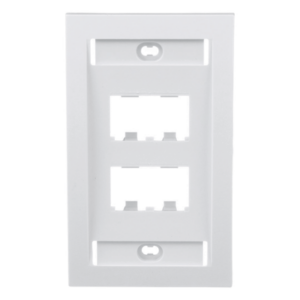 PANDUIT CFPE4WHY – Placa de Pared Vertical / 4 Puertos Mini-Com / 69.8 x 114.3 mm / 2.75 x 4.5 in / Con Espacio para Etiquetas / Blanco