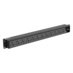 PANDUIT P12B19M – PDU Básico para Rack / 12 Contactos NEMA 5-20R / Entrada NEMA 5-20P / 20A / 120 Vca / Montaje Horizontal 1UR / 19 in