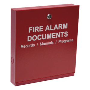 SYSTEM SENSOR NF-FAD – Gabinete para documentos de alarma contra incendios / Acero calibre 16 / USB 4 GB / 2 ganchos para llaves / Placa para tarjetas de visita