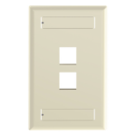 PANDUIT NK2FEIY – Placa de Pared Vertical / 2 Puertos Keystone / Diseño Plano / 69.8 x 114.3 mm / 2.75 x 4.5 pulg. / Color Marfil