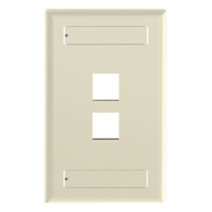 PANDUIT NK2FEIY – Placa de Pared Vertical / 2 Puertos Keystone / Diseño Plano / 69.8 x 114.3 mm / 2.75 x 4.5 pulg. / Color Marfil