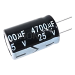 SYSCOM PARTS 4700M0025V – Capacitor Electrolítico / 4700 µF / 25 V / Filtrado y Almacenamiento / Tamaño Compacto