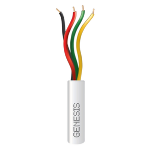GENESIS 2103-1101/1000 – Cable para Alarma / 4 Conductores / 22 AWG / Riser / Bobina 305 m (1000 ft) / Blanco