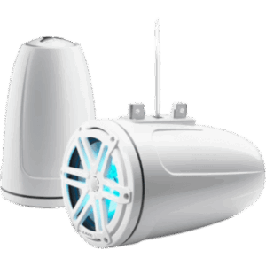 JL AUDIO 10-03270-00 – Bocina Cerrada para Torre / Coaxial 7.7" / Cono de Polipropileno Relleno de Mica / Tweeter de Cúpula de Seda 19 mm (0.75 in) / 70 W RMS / 90.5 dB / 55 Hz-25 kHz / 4 Ω / Iluminación LED RGB / Rejilla Deportiva en Blanco