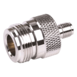 RF INDUSTRIES,LTD RSA-3477 – Adaptador RF en Línea / Conector SMA Hembra a N Hembra / Cuerpo Bronce Niquelado / Contacto Oro / Aislante Teflón